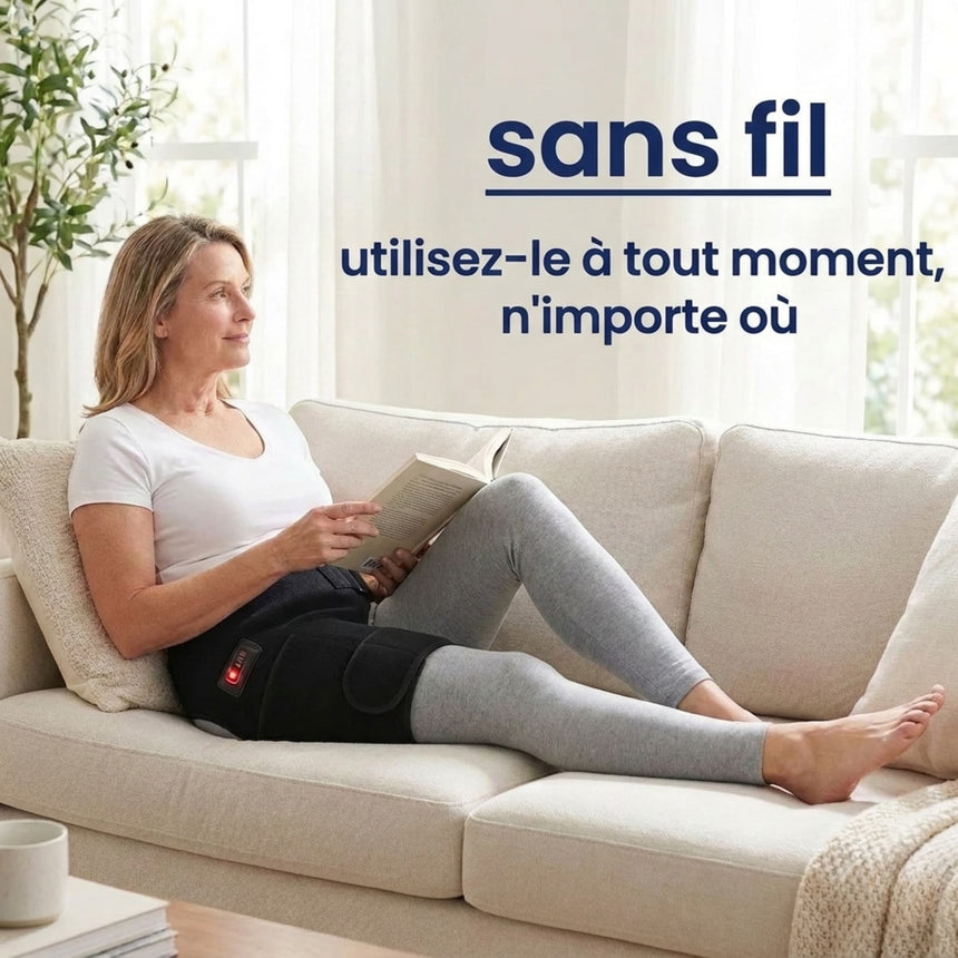 Femme utilisant la NeoRelief au repos avant le coucher